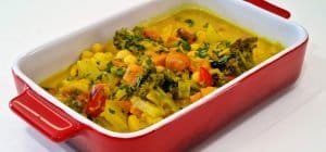 Receita de Caril com Grão-de-Bico e Legumes