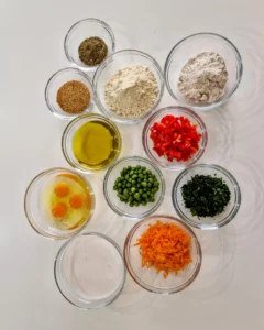 Receita de Muffins Salgados de Legumes - Ingredientes