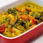 Receita de Caril com Grão-de-Bico e Legumes